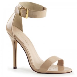 Beige Pleaser Amuse-10 Women's Heels Sandals | AUSTRALIA TMIOS