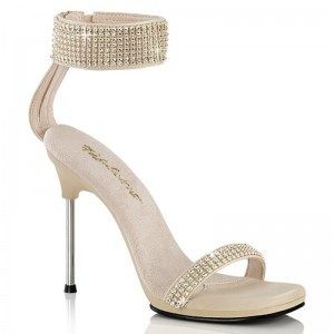 Beige Pleaser Chic-40 Women's Heels Sandals | AU OXJAWSE