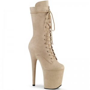 Beige Pleaser Flamingo-1050FS Women's Heels Boots | AUSTRALIA NGOPH