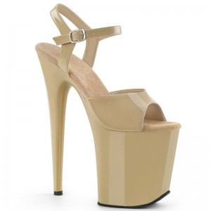 Beige Pleaser Flamingo-809 Women's Platform Heels Sandals | AU IFBPZMW