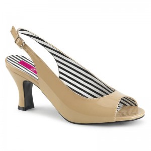 Beige Pleaser Jenna-02 Women's Pumps | AUSTRALIA SHMZL