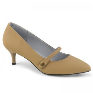 Beige Pleaser Kitten-03 Women's Pumps | AUSTRALIA VPAEL