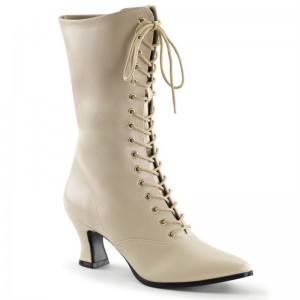 Beige Pleaser Victorian-120 Women's Heels Boots | AUSTRALIA POAJH