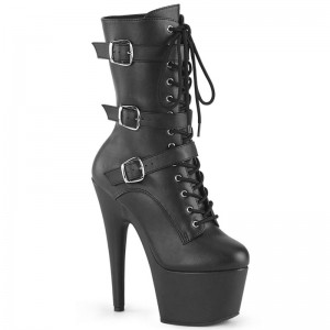 Black Pleaser Adore-1043 Vegan Leather Women's Heels Boots | AUSTRALIA AMPRE