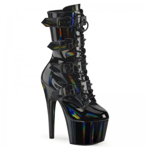 Black Pleaser Adore-1046 Hologram Women's Heels Boots | AU WKDFJVE