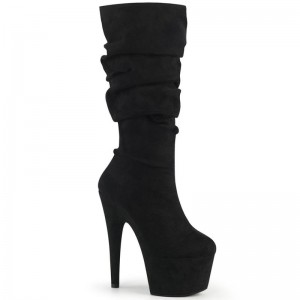 Black Pleaser Adore-1061 Suede Women's Heels Boots | AU KVXOSMF