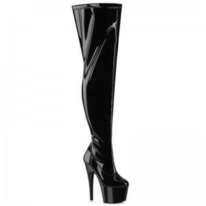 Black Pleaser Adore-3000WCF Women's Thigh High Boots | AU GXKSTPF