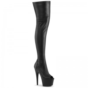 Black Pleaser Adore-3011 Vegan Leather Women's Thigh High Boots | AU WRUKTEO