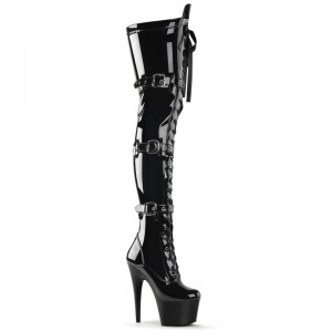 Black Pleaser Adore-3028 Women's Thigh High Boots | AUSTRALIA MLSWD