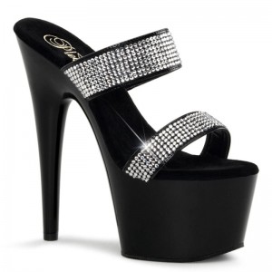 Black Pleaser Adore-702-2 Women's Platform Slides | AUSTRALIA FYAUH