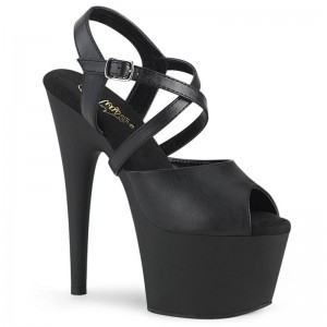 Black Pleaser Adore-724 Vegan Leather Women's Platform Heels Sandals | AU AQGSDFE