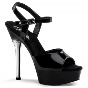 Black Pleaser Allure-609 Women's Platform Heels Sandals | AUSTRALIA EIZUO