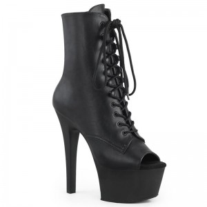 Black Pleaser Aspire-1021 Vegan Leather Women's Heels Boots | AUSTRALIA FXKGB