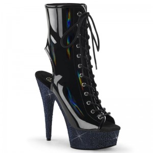 Black Pleaser Bejeweled-1016-6 Hologram Women's Heels Boots | AUSTRALIA ATXGI