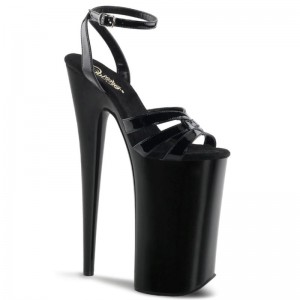 Black Pleaser Beyond-012 Women's Platform Heels Sandals | AU UQDEHKZ