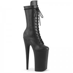 Black Pleaser Beyond-1050WR Vegan Leather Women's Heels Boots | AU NDEYVAS