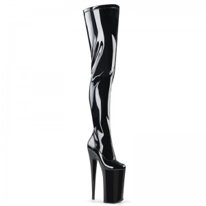 Black Pleaser Beyond-4000 Women's Thigh High Boots | AUSTRALIA NUVMH