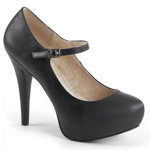 Black Pleaser Chloe-02 Vegan Leather Women's Pumps | AU CPNEHIB