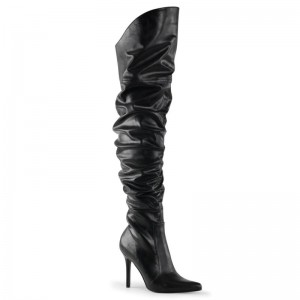 Black Pleaser Classique-3011 Vegan Leather Women's Thigh High Boots | AU XHLIOGS