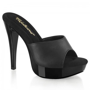 Black Pleaser Cocktail-501L Women's Platform Slides | AUSTRALIA STJMN