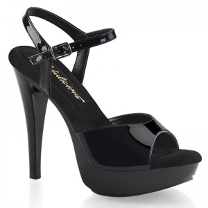 Black Pleaser Cocktail-509 Women's Platform Heels Sandals | AU BKMYNCT