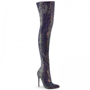 Black Pleaser Courtly-3015 Women's Thigh High Boots | AUSTRALIA MOYSJ