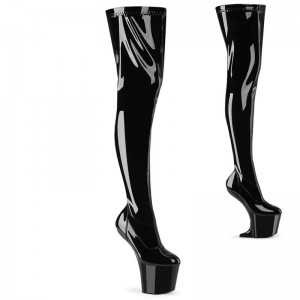 Black Pleaser Craze-3000 Women's Thigh High Boots | AUSTRALIA GSURO