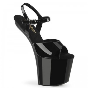 Black Pleaser Craze-809 Women's Platform Heels Sandals | AU LBRFNAJ