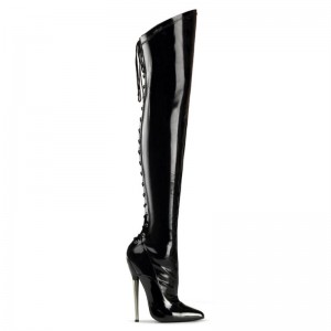 Black Pleaser Dagger-3060 Women's Thigh High Boots | AU ZICDRHL