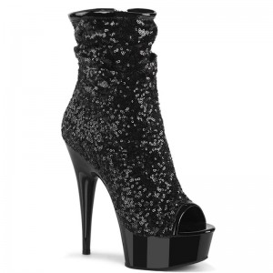 Black Pleaser Delight-1008SQ Women's Heels Boots | AUSTRALIA JQRVB