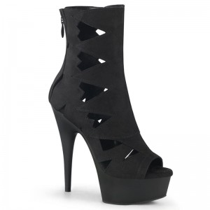 Black Pleaser Delight-1014 Suede Women's Heels Boots | AU KFUEZHI