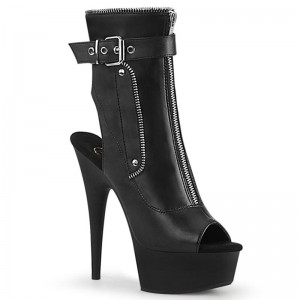 Black Pleaser Delight-1035 Vegan Leather Women's Heels Boots | AUSTRALIA HDAWS