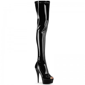 Black Pleaser Delight-3011 Women's Thigh High Boots | AU EMQGFAJ