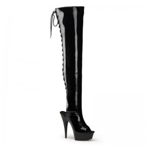 Black Pleaser Delight-3017 Women's Thigh High Boots | AUSTRALIA ZAPUX