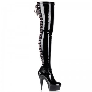 Black Pleaser Delight-3063 Women's Thigh High Boots | AUSTRALIA LKWUN