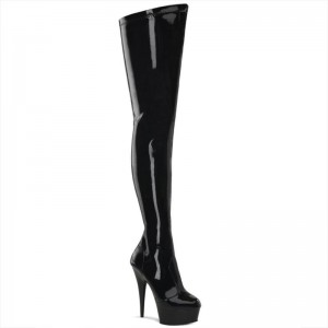 Black Pleaser Delight-4000 Women's Thigh High Boots | AUSTRALIA CHZID