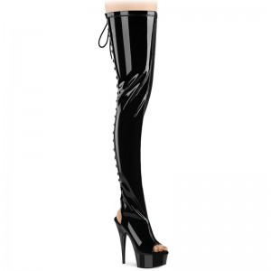 Black Pleaser Delight-4017 Women's Thigh High Boots | AUSTRALIA BLDGF