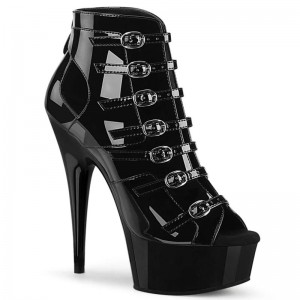 Black Pleaser Delight-600-11 Women's Platform Heels Sandals | AU MCOISKP