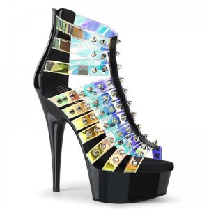 Black Pleaser Delight-600-9 Women's Platform Heels Sandals | AUSTRALIA MUVAW