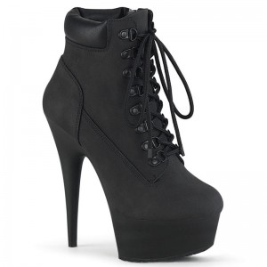 Black Pleaser Delight-600TL-02 Vegan Leather Women's Heels Boots | AUSTRALIA UEMBK