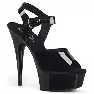 Black Pleaser Delight-608N Women's Platform Heels Sandals | AUSTRALIA BTIWV