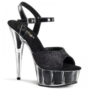 Black Pleaser Delight-609-5G Women's Platform Heels Sandals | AU NUVFKRM