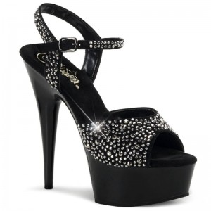 Black Pleaser Delight-609RS Suede Women's Platform Heels Sandals | AU PZOCTAK