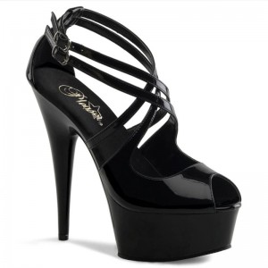 Black Pleaser Delight-612 Women's Platform Heels Sandals | AUSTRALIA DSKWX