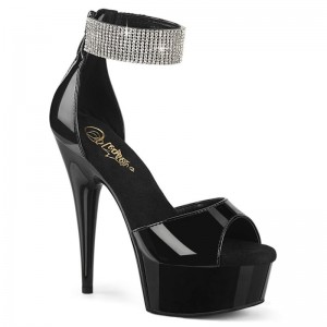 Black Pleaser Delight-625 Women's Platform Heels Sandals | AUSTRALIA PNYQF