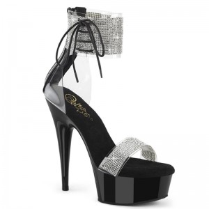 Black Pleaser Delight-627RS Women's Platform Heels Sandals | AU GFYIMSC