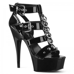 Black Pleaser Delight-658 Women's Platform Heels Sandals | AUSTRALIA CLQJR