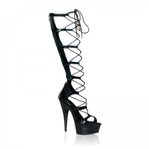 Black Pleaser Delight-698 Women's Platform Heels Sandals | AU GBMNTSX