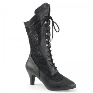 Black Pleaser Divine-1050 Vegan Leather Women's Heels Boots | AU CUFDTGI