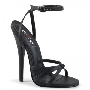 Black Pleaser Domina-108 Vegan Leather Women's Heels Sandals | AU XOSJQRI